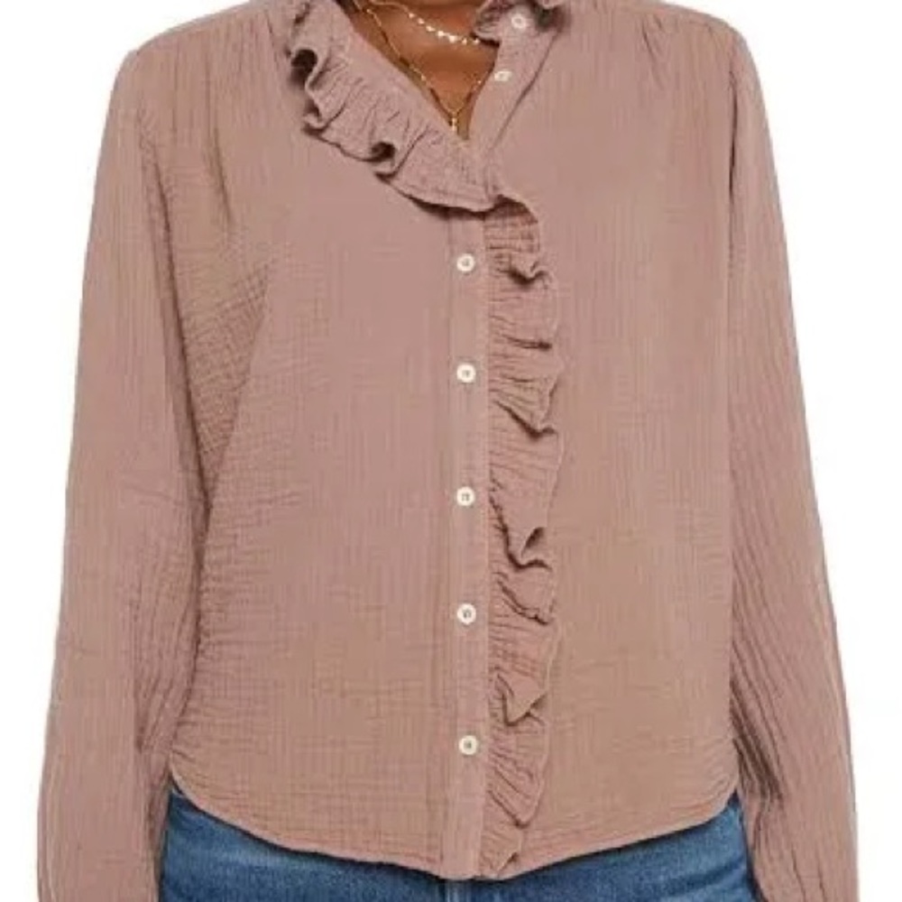 Xirena Gillian shirt in dusty rose Large